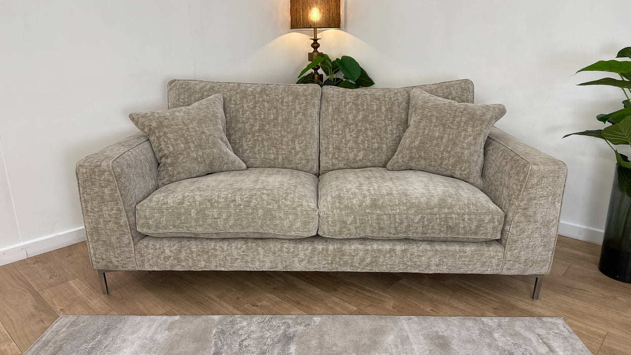 Sofology Rococo Fabric 3 Seater Full Back in Rococo Chunky Chenille Grey