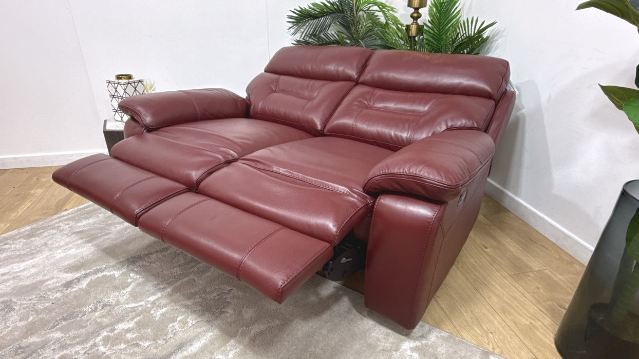 DFS Foster Leather 2 Seater Power Recliner
