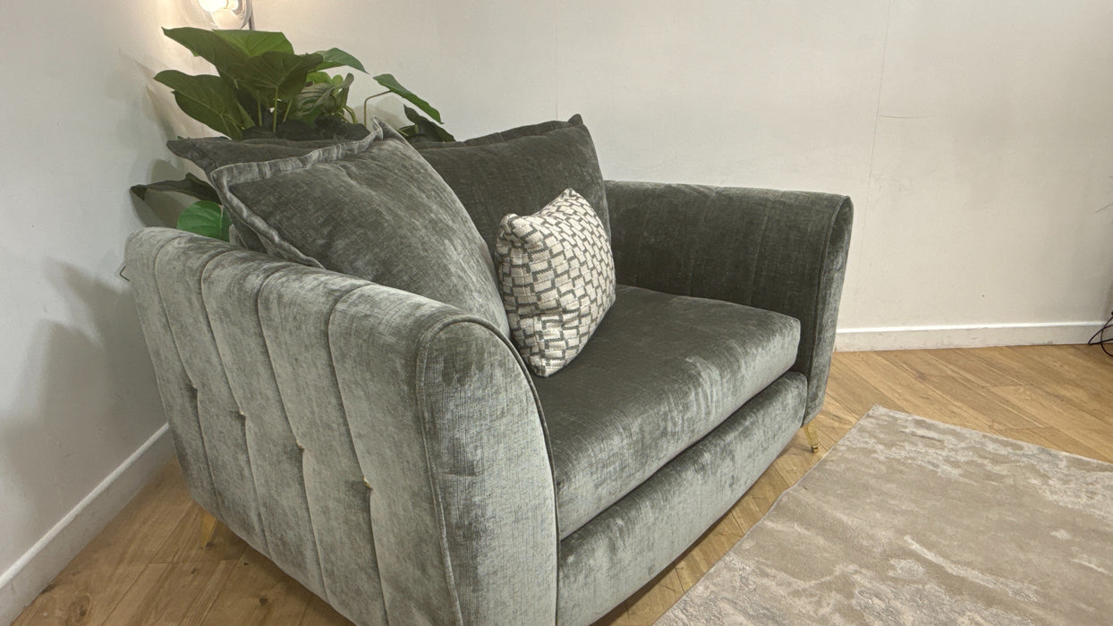 Sofology Luella Fabric Loveseat in Luxe Chenille Alpine Green Mix