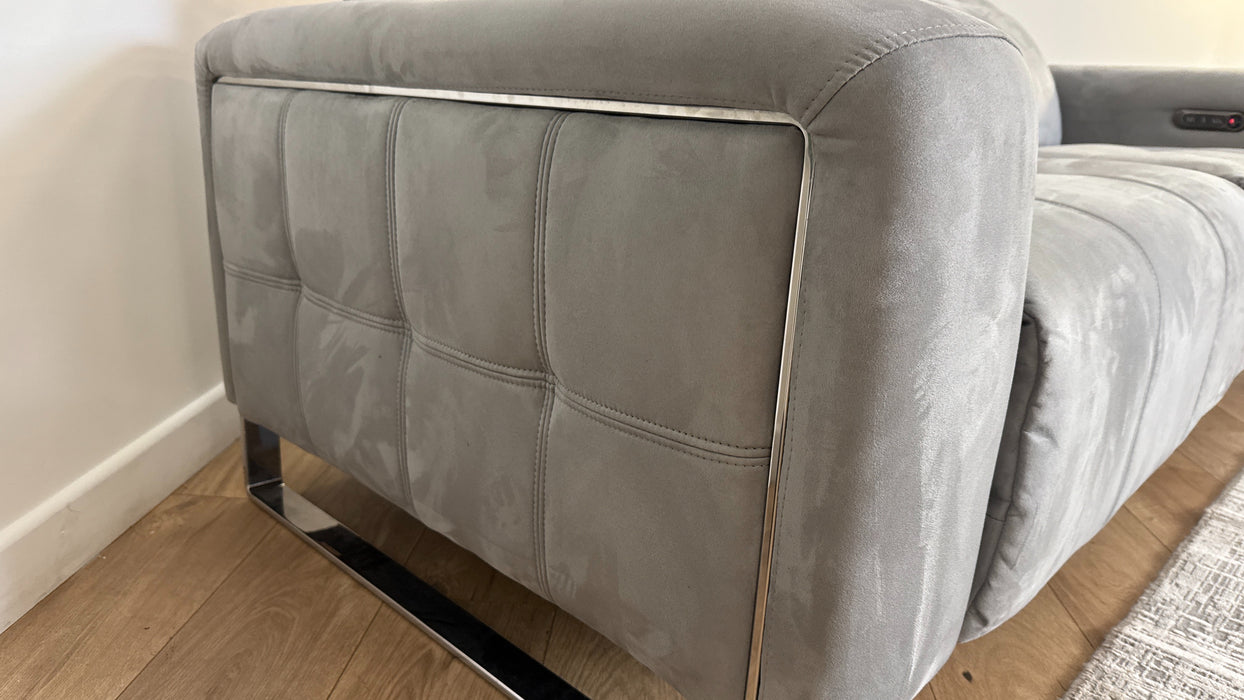 Sofology The Marvella 2.5 Seater Recliner Sofa in Lifestyle Plush Fabric Silver