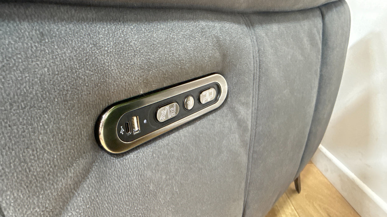 DFS Cinesound 2 Seater Power Plus Fabric Recliner in Shadow