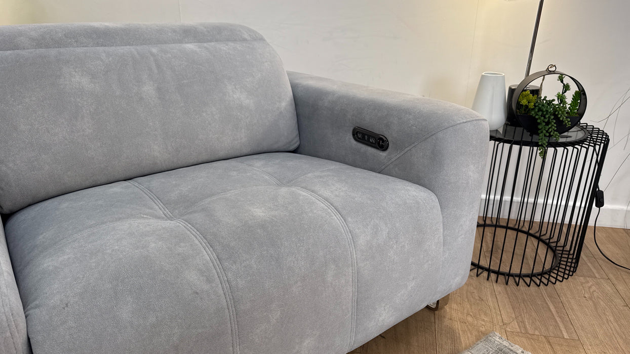 Sofology Marvella Fabric 2.5 Seater Console Power Recliner/Headrest in Lifestyle Flecked Silver
