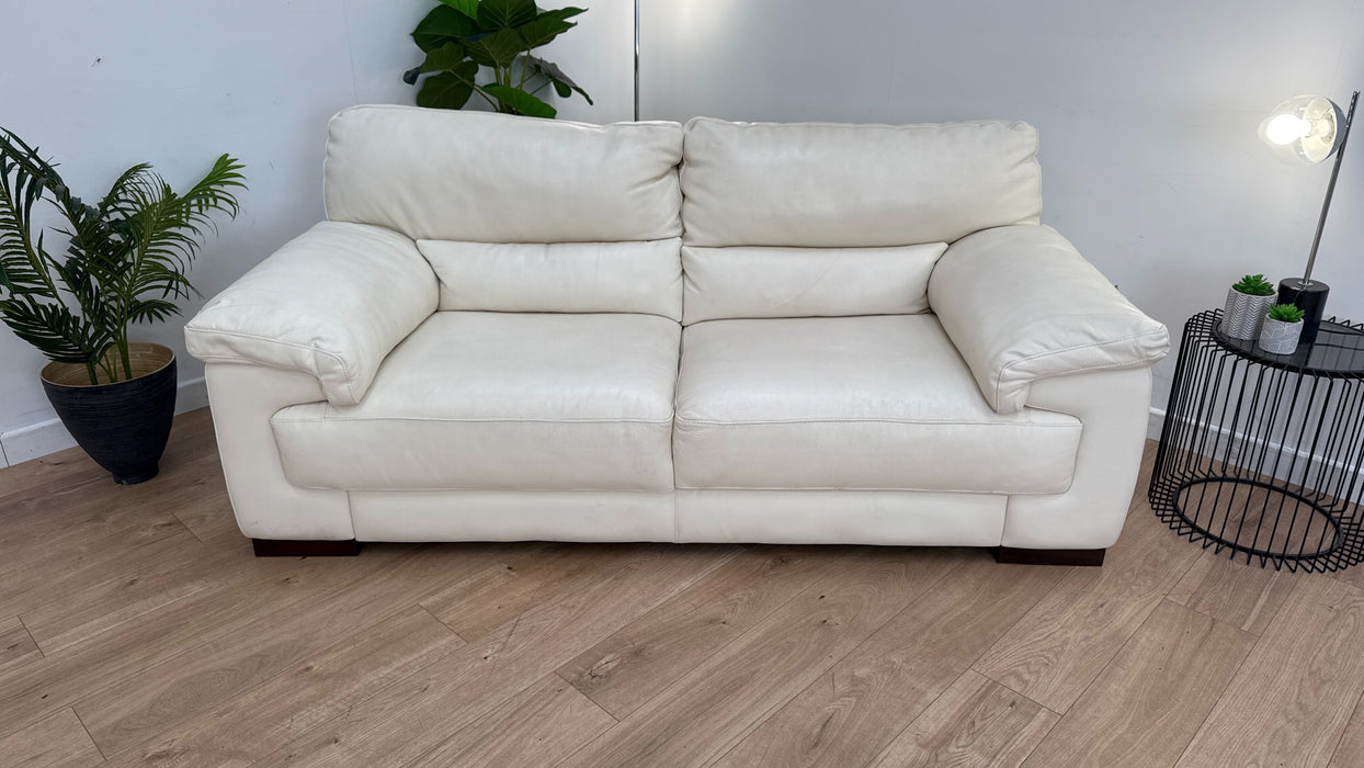 Santino 2 Seater - Leather Sofa - Hampshire Aspen White