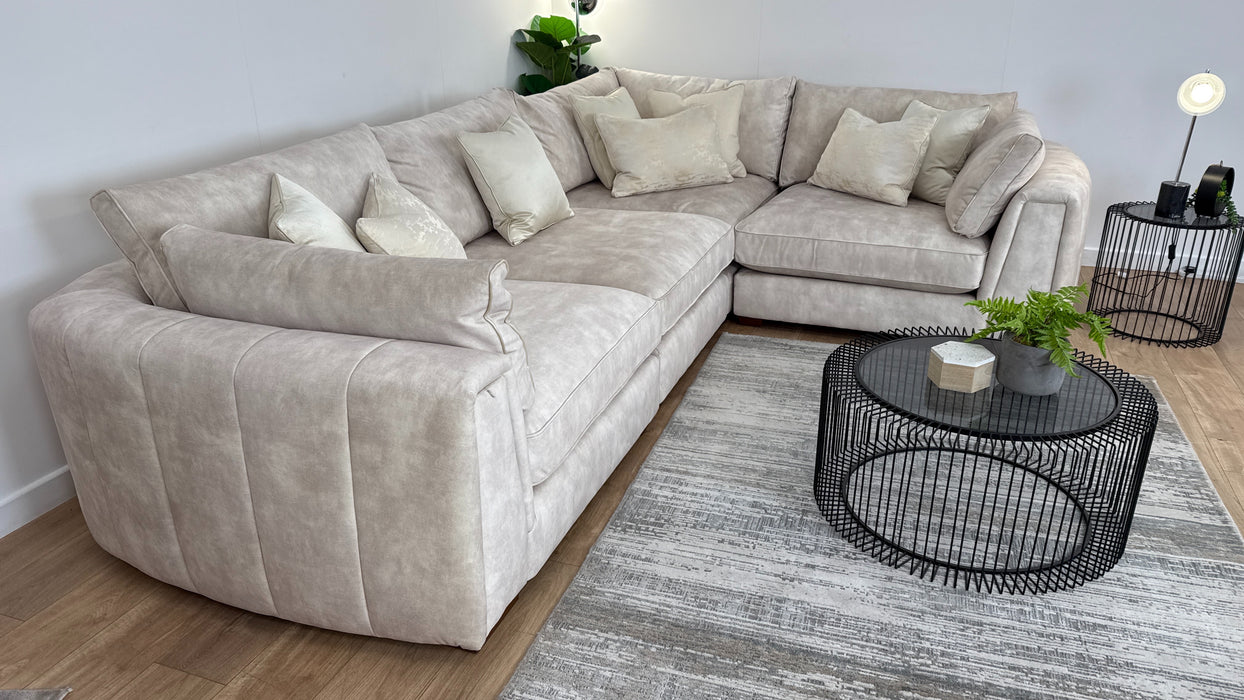 Emperor 3 Corner 1.5 Modular Fabric Sofa in Lucerne Ivory Mix