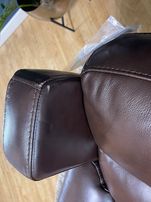 Lucca Metz Dark Brown Leather Chair Power Recliner (WA2)