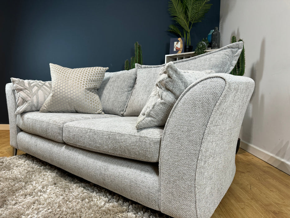 Scintillate Fabric 3 Seater - Enzo Silver - ( WA2 )