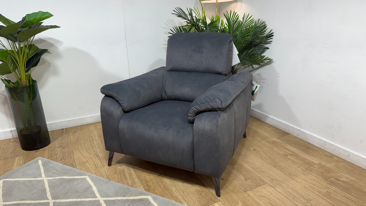 Sofology Bailey Fabric Chair Power Recliner in Lifestyle Flecked Charcoal