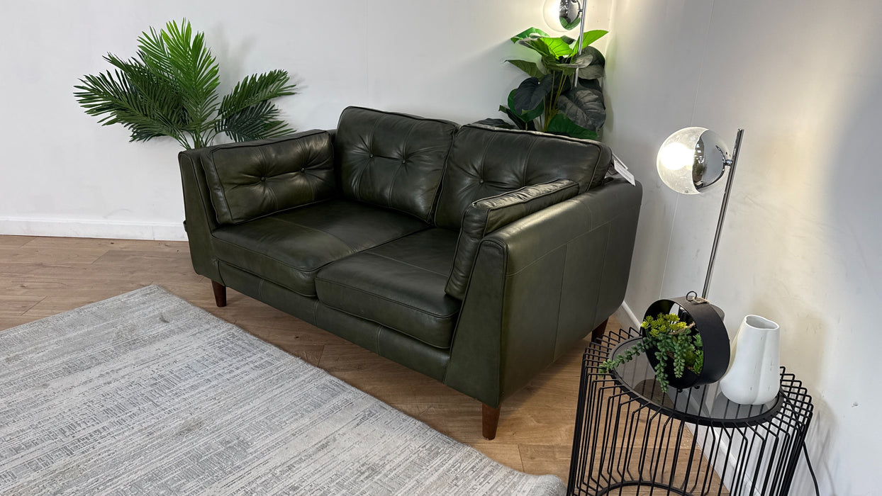Sofology Cricket Leather 2 Seater in Mix Green