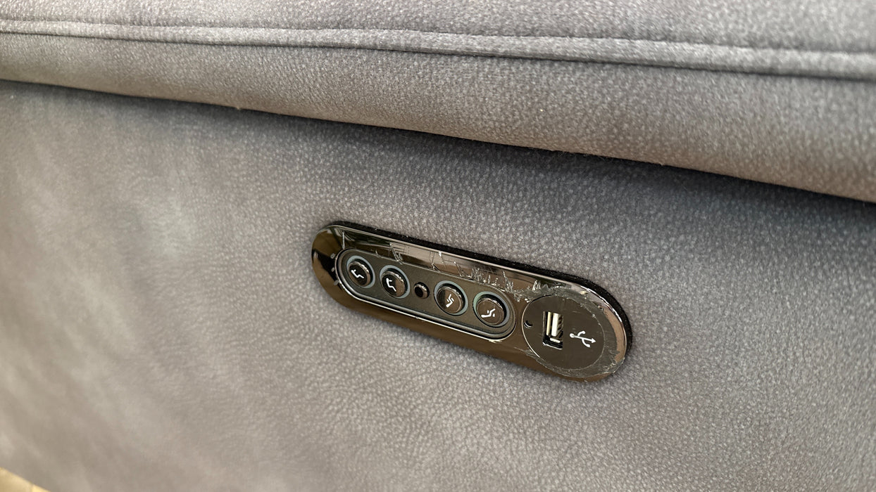 Sofology Illinois Fabric 2 Corner 2 Power Recliner/Headrest in Lifestyle Mottled Charcoal