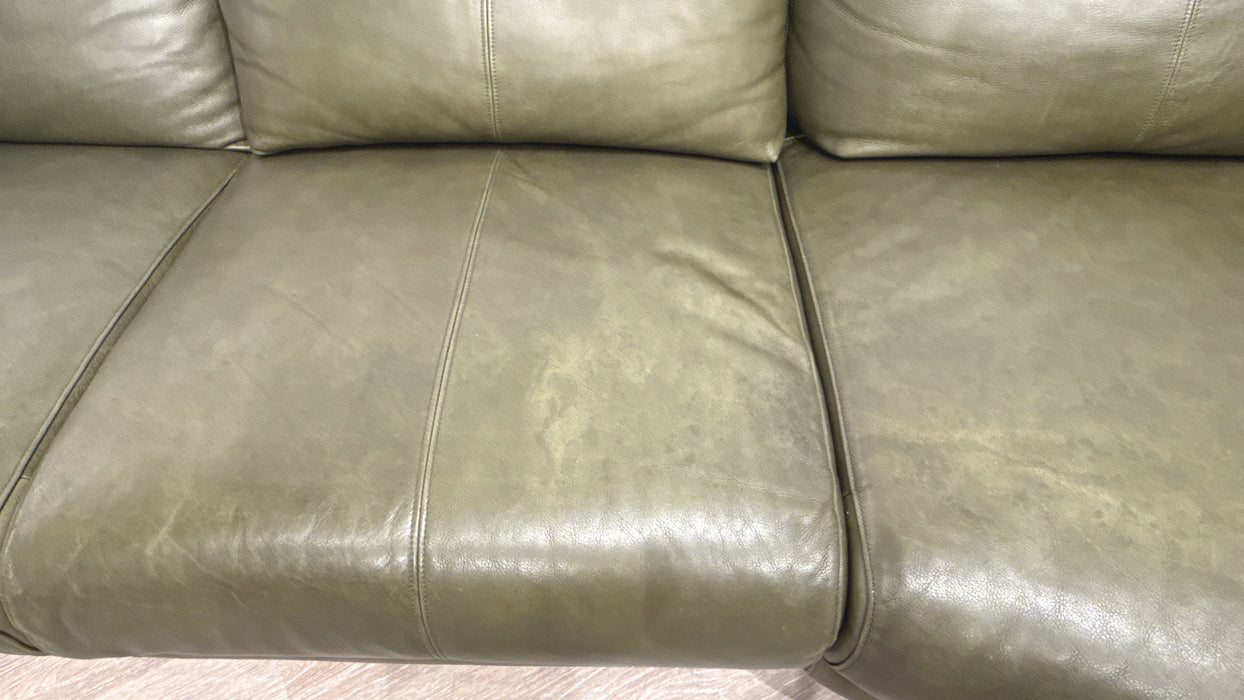 Sofology Adler Leather 4 Seater Asymmetric in Relaxed Soft Olive
