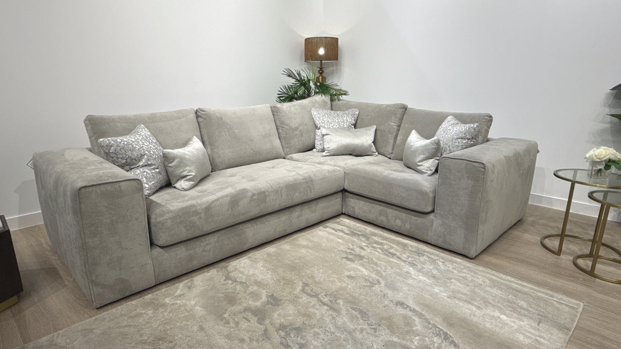 Sofology Ascot Fabric 3 Corner 1 Seat in Soft Sherpa Silver Mix