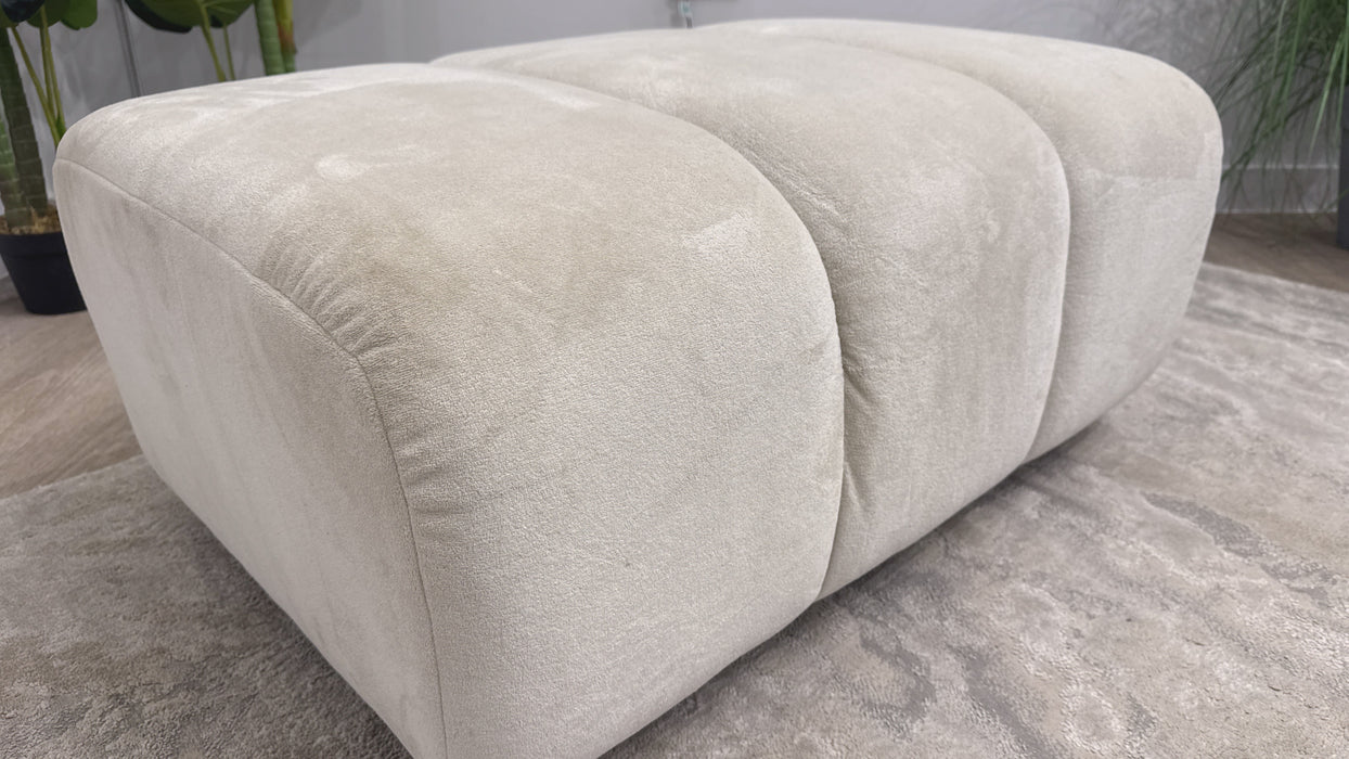 Sofology Waldorf Designer Fabric Footstool in Sherpa Natural