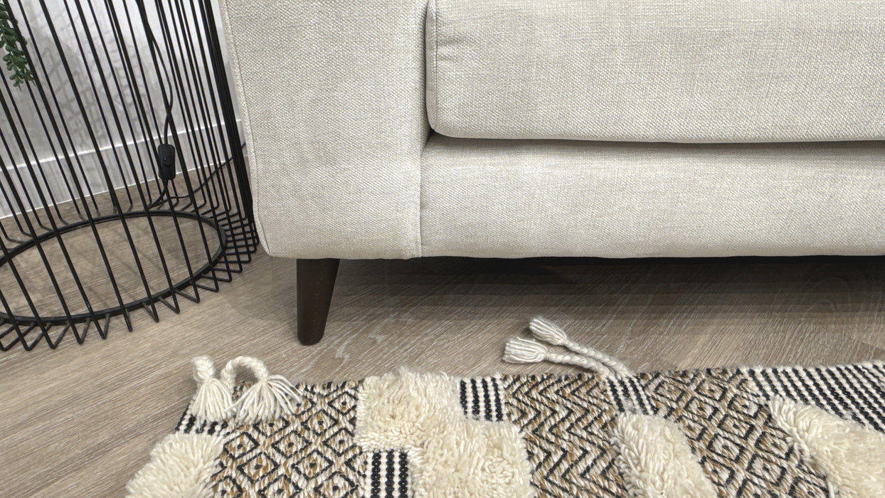 Sofology Mayfair Fabric 3 Seater Foam Seats in Linen Look Chenille Mist