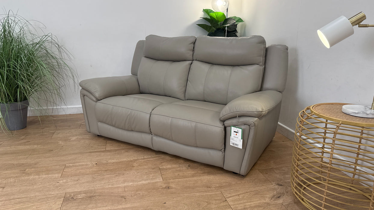 DFS Wren 2 Seater Leather Sofa in Silver
