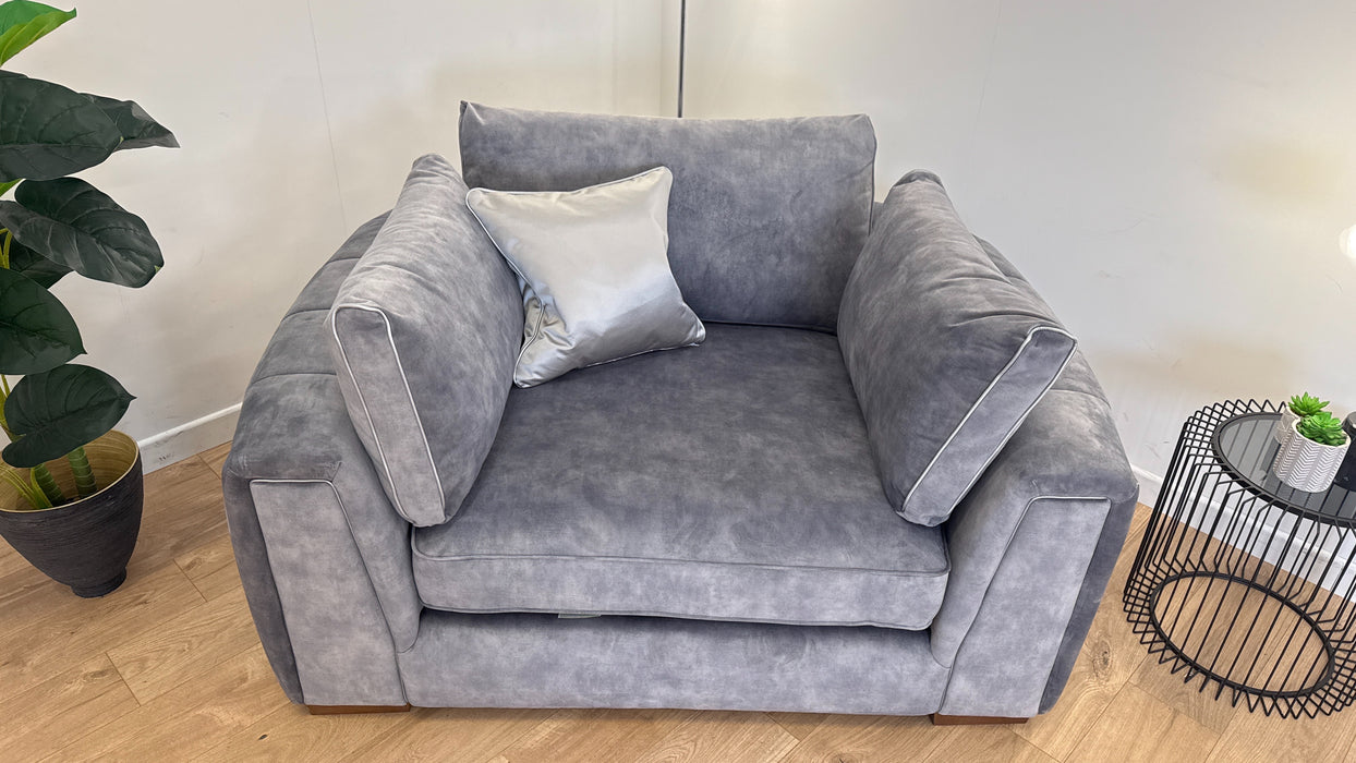 Emperor 1.5 Seater - Fabric Loveseat - Lucerne Silver Mix