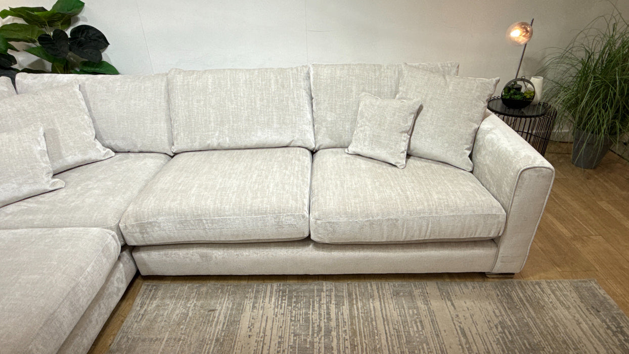 Sofology Majestica Fabric Chaise 1 Corner 3 in Luxe Chenille Oyster