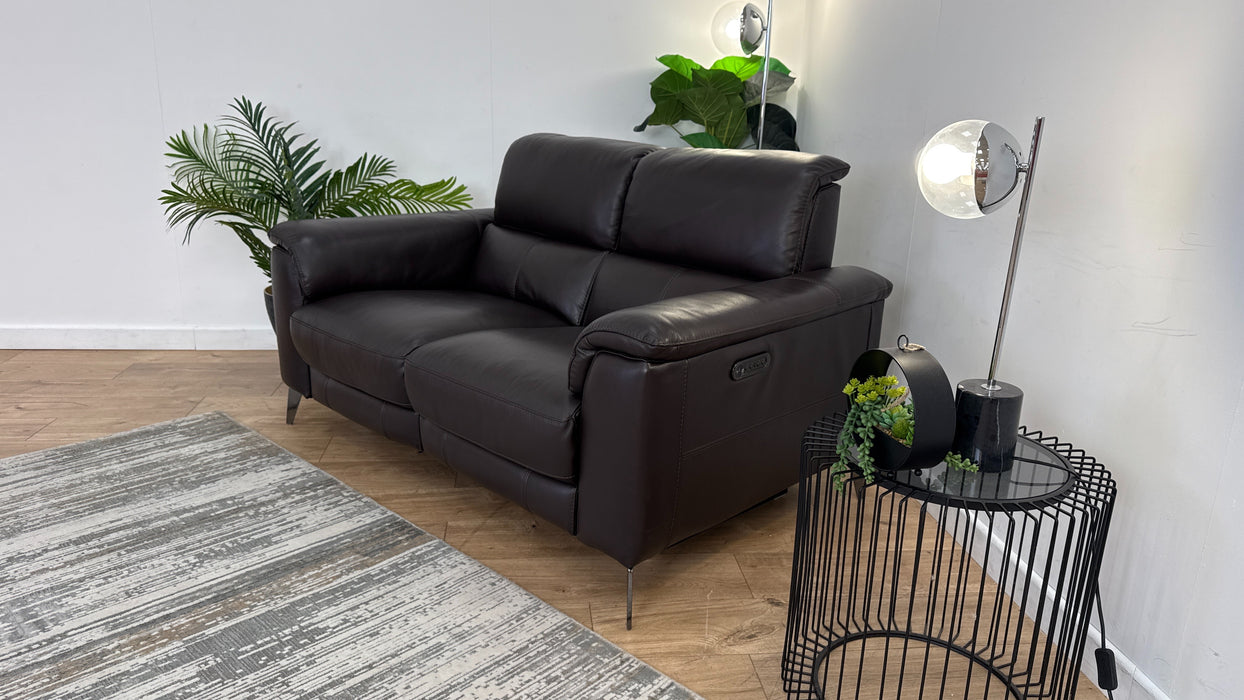 Sofology The Illinois 2 Seater Leather Recliner in Brown