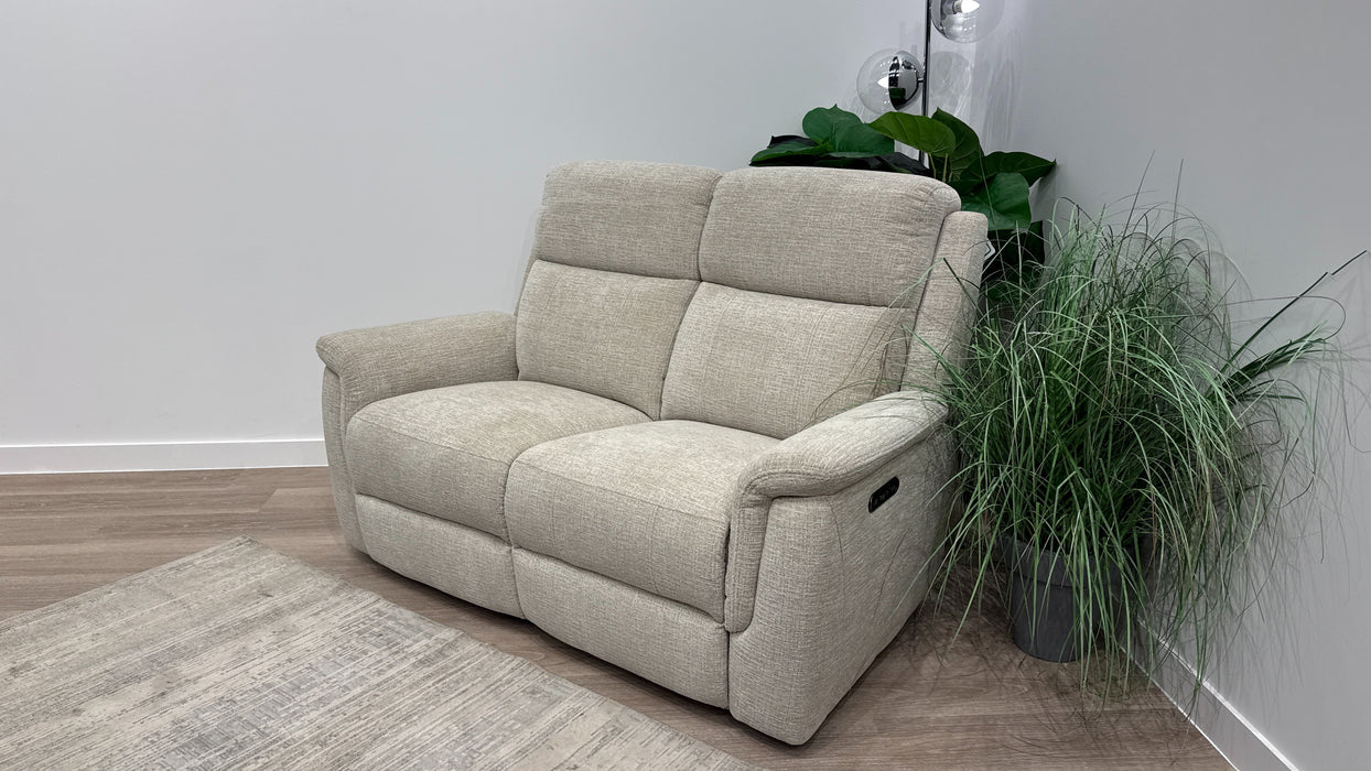 Sofology Bradie Fabric 2 Seater Power Recliner/Headrest in Woven Chenille Linen