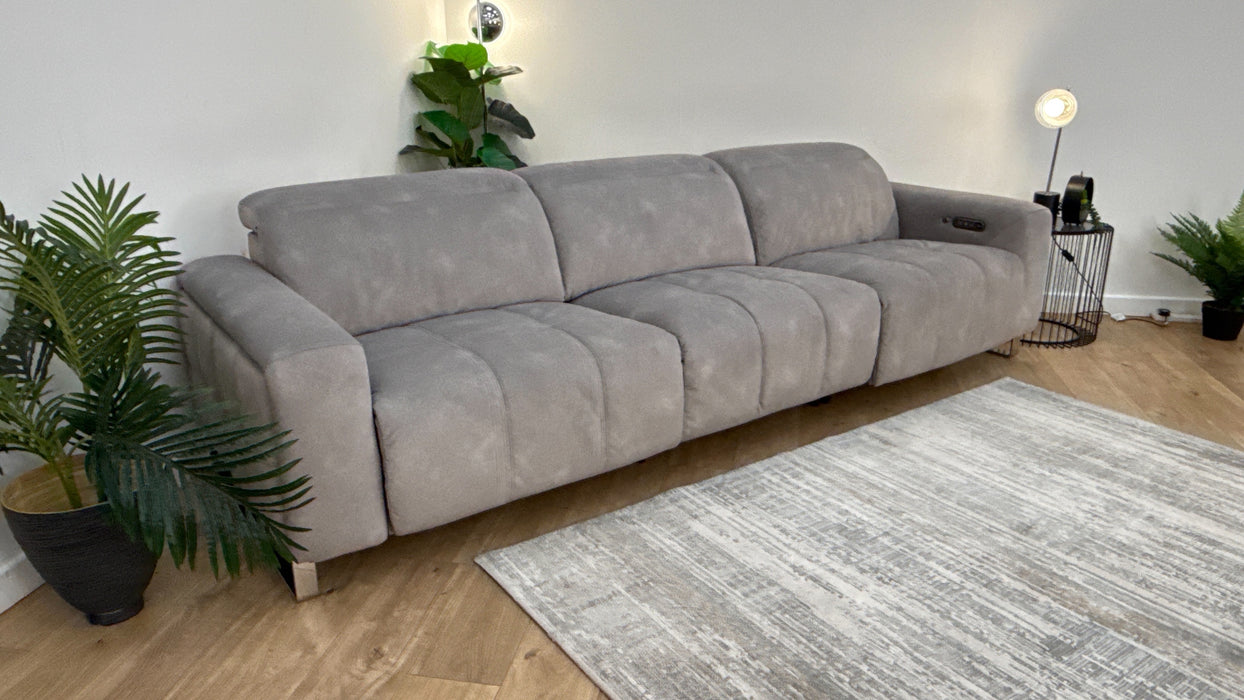 Sofology Marvella Fabric Recliner 4 Seater Split in Stone