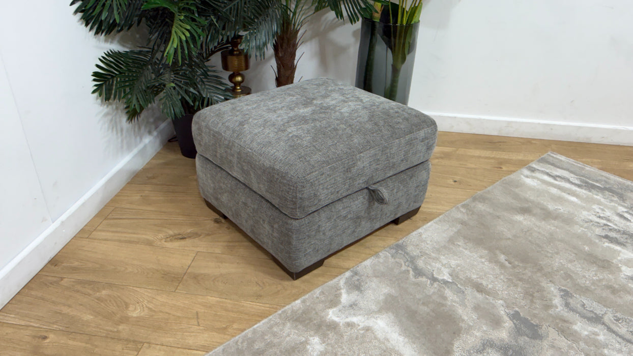 Sofology Elevate Fabric Storage Footstool in Grey