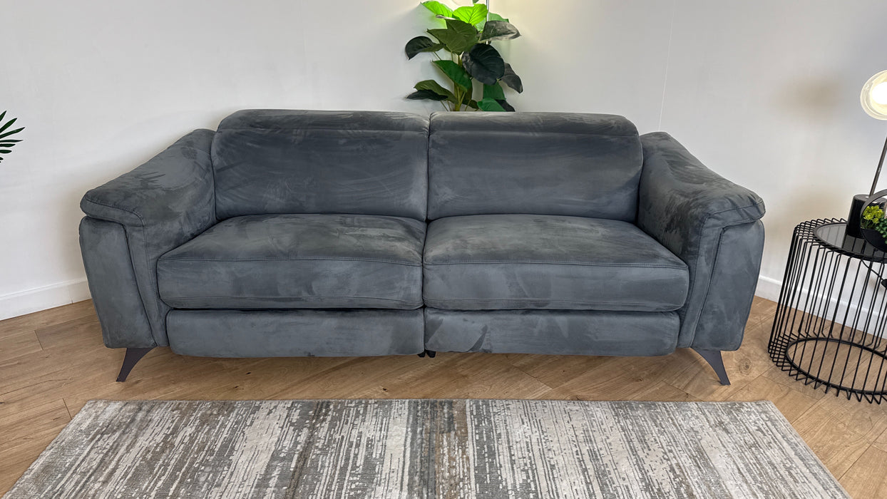 Sofology The Ezra 3 Seater Recliner Sofa in Lifestyle Plush Fabric Lead Grey