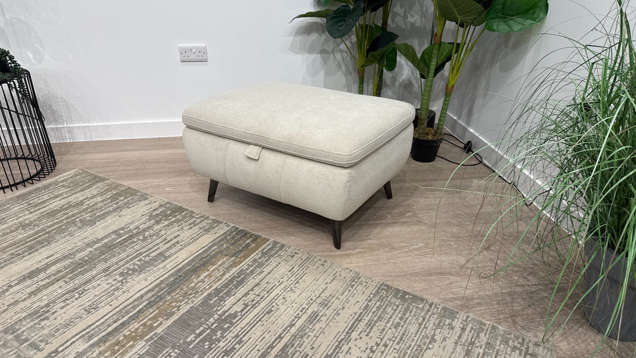 Sofology Arcadia Fabric Designer Storage Footstool in Soft-Sherpa Linen