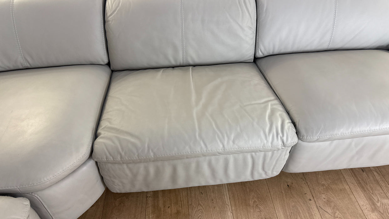 Venosa Left Hand Leather Corner Sofa in Grey Mist