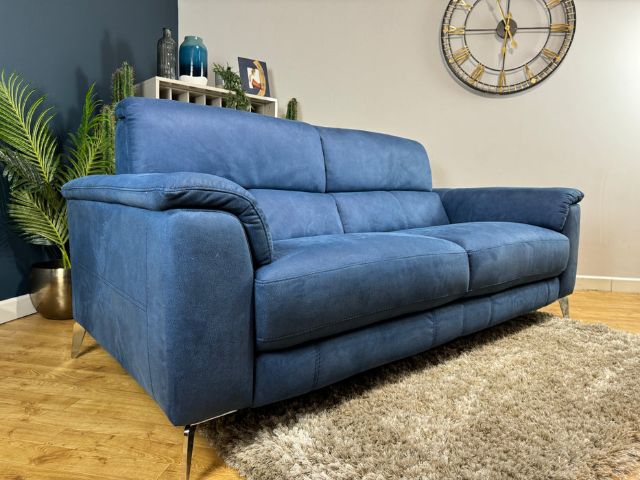 Illinois 3 Seater Sofa Aspen Blue Fabric (WA2)
