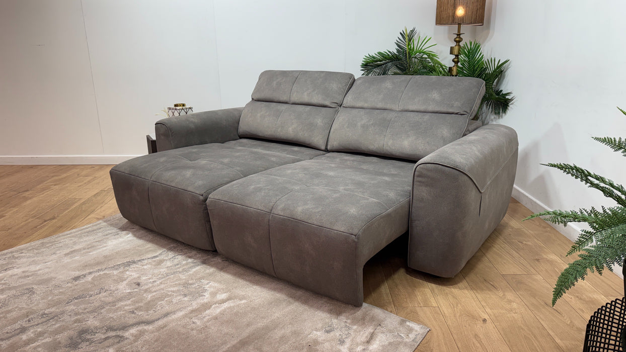 Sofology Riviera Fabric 3 Seater Motion Chaise in Lifestyle Flecked Mocha