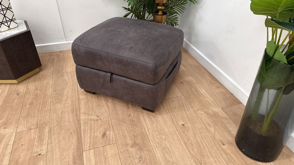 DFS The View Fabric Storage Footstool in Charcoal