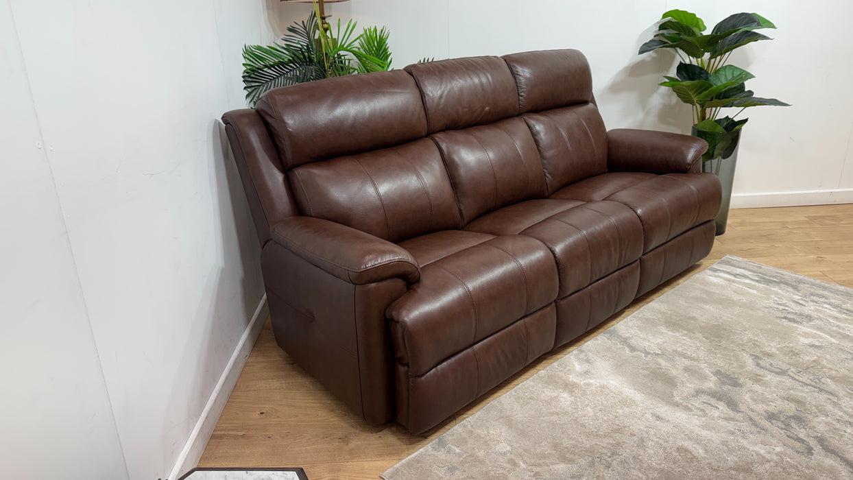 Sofology Gracie Leather 3 Seater in Trusty Sheen Chocolate