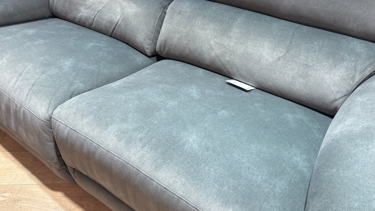 Sofology Hugo Fabric 2.5 Seater Power Recliner/Headrest in Lifestyle Flecked Mineral Green