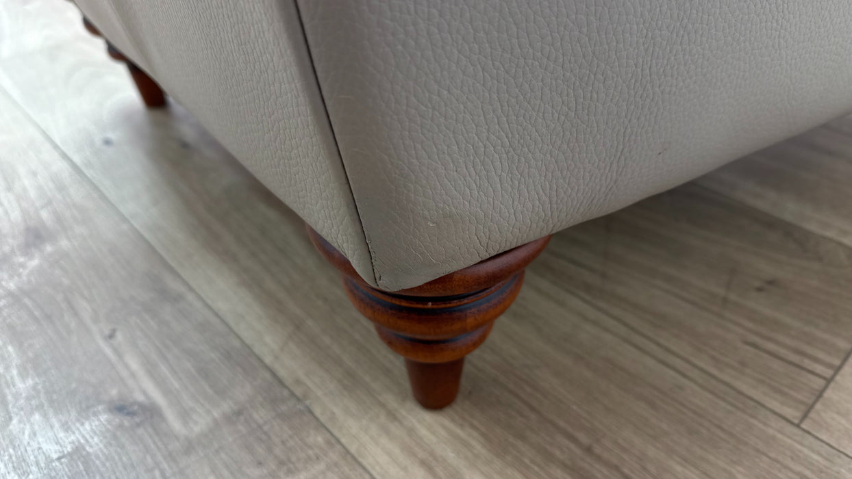 Sofology Darcy Leather Accent Wing Chair with Studs in Trusty Embossed Stone