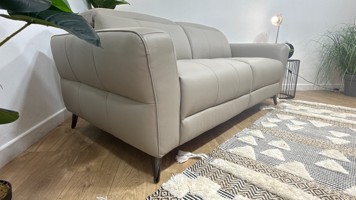 Sofology Jax Leather 2.5 Seater in Trusty Embossed Grey