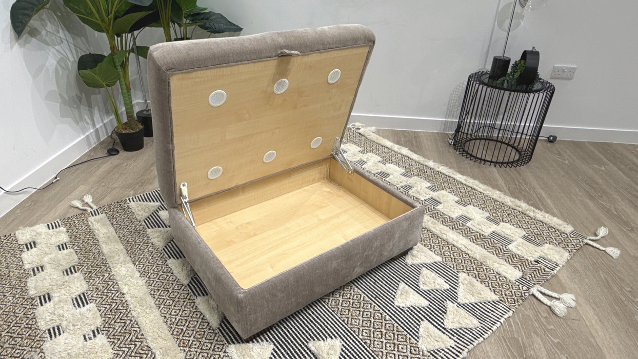 Sofology Tallulah Fabric Storage Footstool in Soft Chenille Wicker