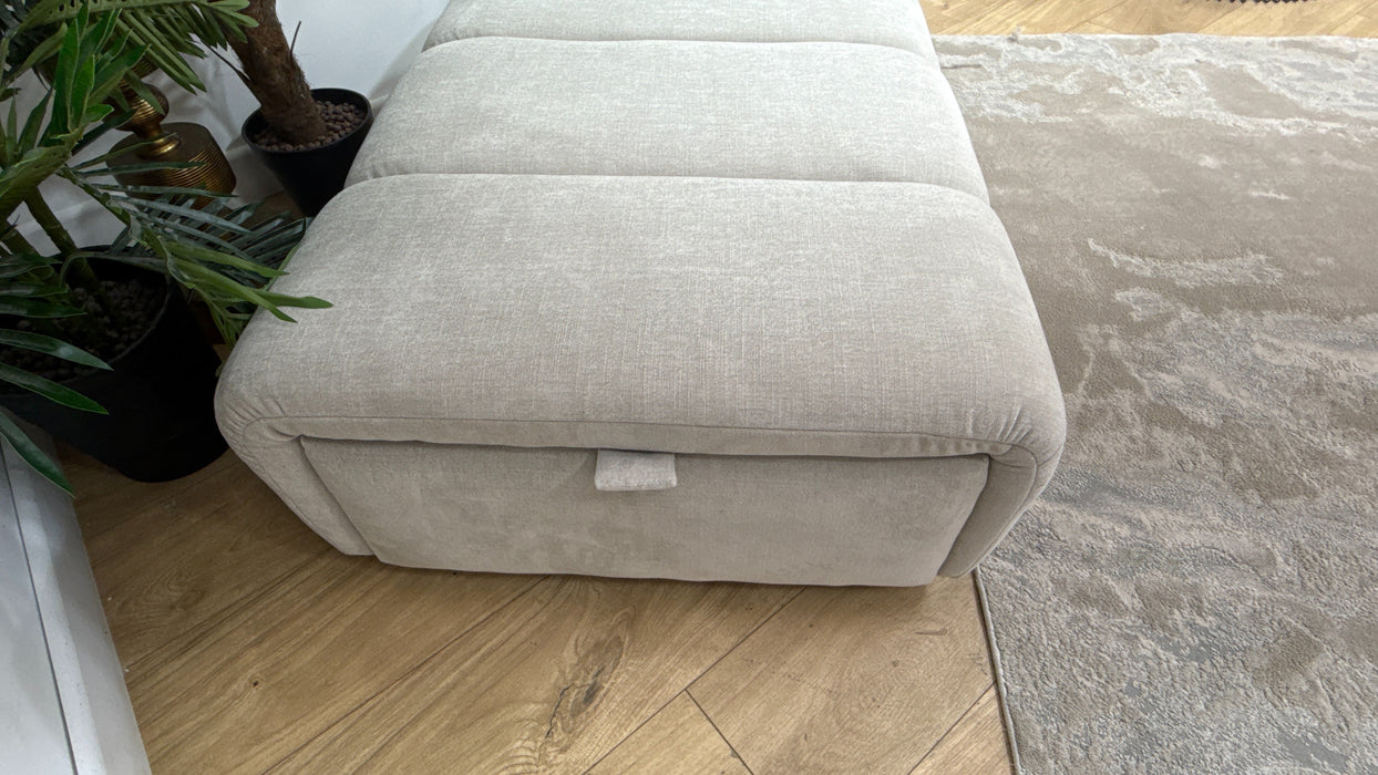 Sofology Waldorf Fabric Storage Footstool in Soft Chenille Linen
