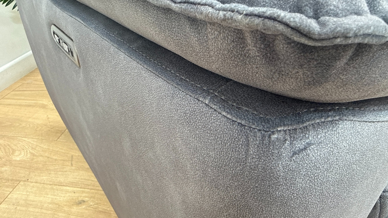 Sofology Hugo Fabric Chair Power Recliner/Headrest in Lifestyle Flecked Charcoal
