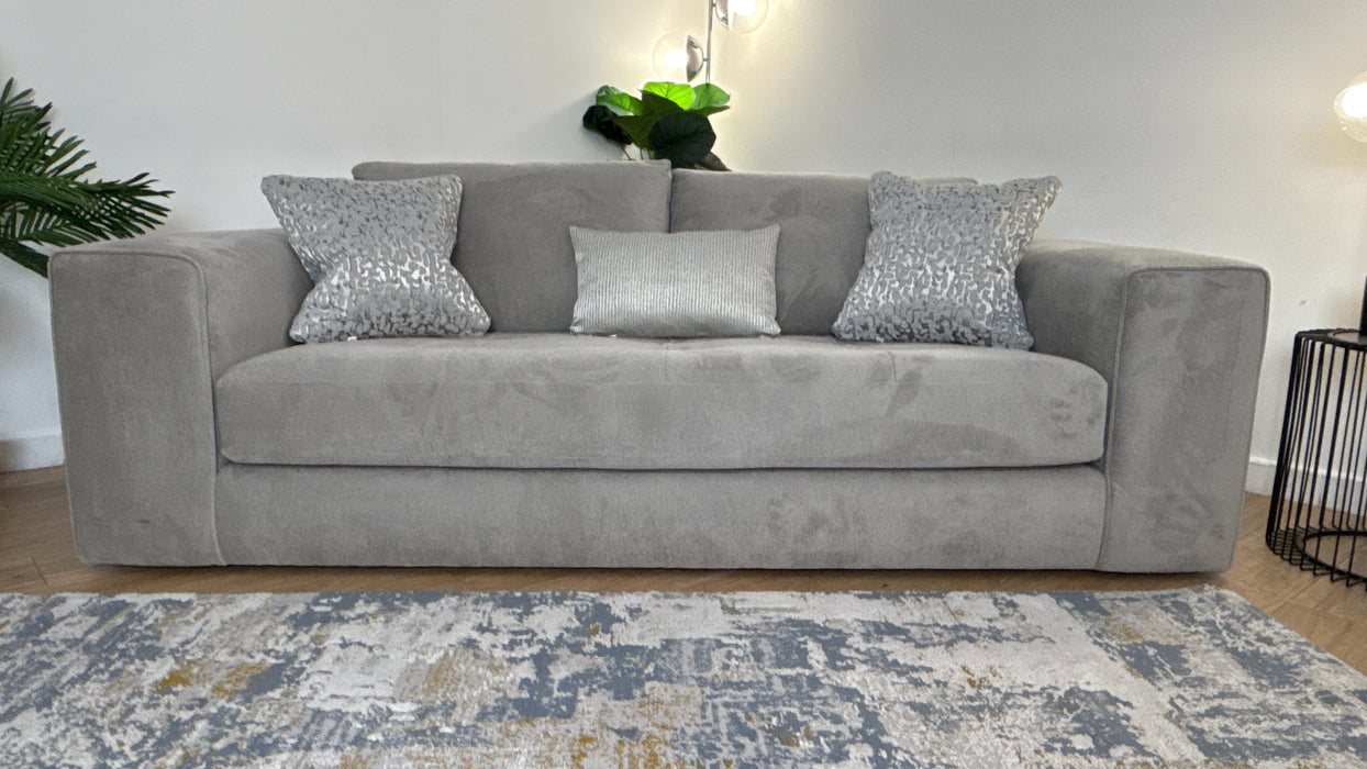 Sofology Ascot Fabric 4 Seater Bench Seat in Soft Sherpa Latte Mix