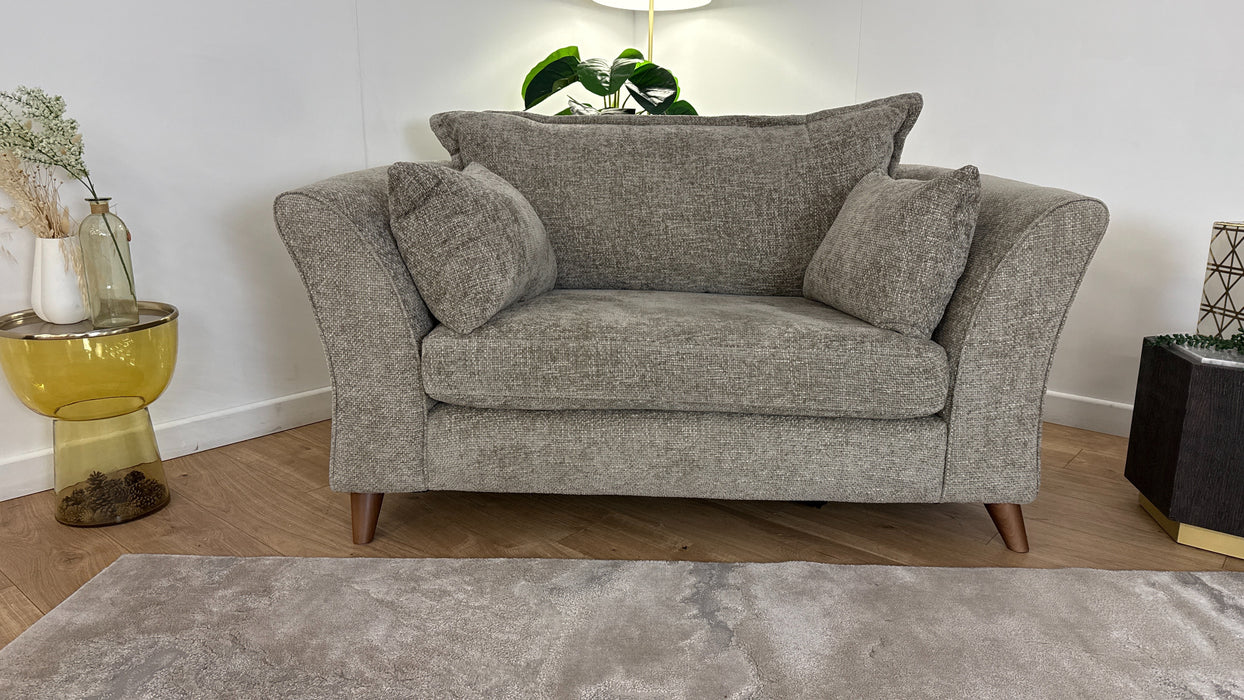 Sofology Scintillate Fabric Loveseat in Basketweave Chenille Stone