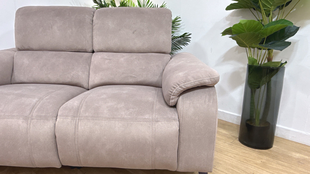 Sofology Bailey Fabric 2 Seater Power Recliner in Lifestyle Flecked Nutmeg