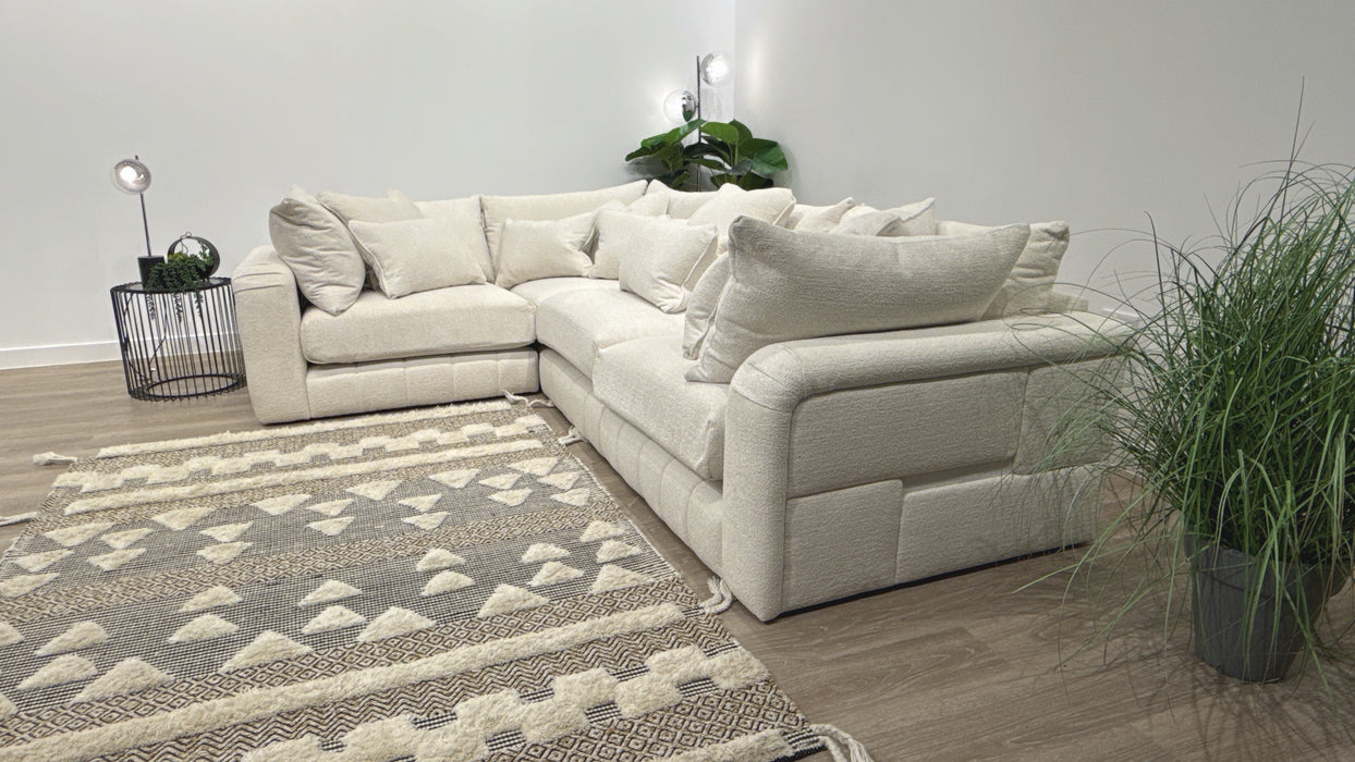 Sofology Westwood Fabric 1 Corner 3 No Trim in Soft Boucle Ecru