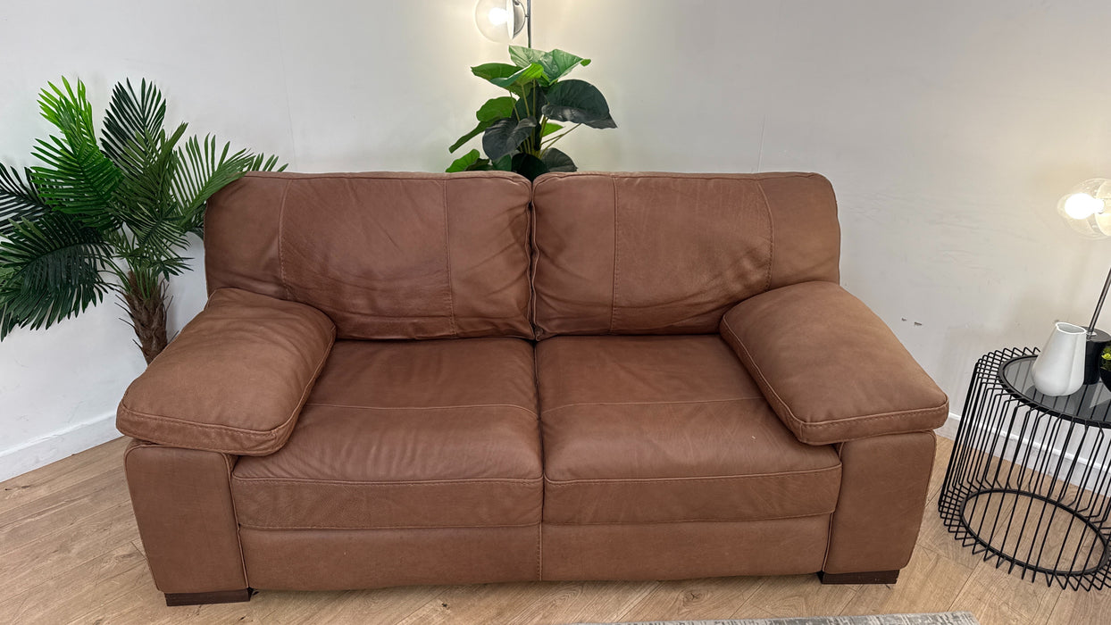 Sofology Linara Leather 2 Seater in Apollo Espresso