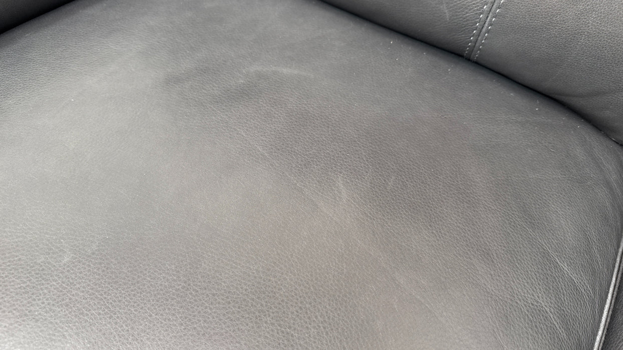 Sofology Santina Leather 2 Seater in Relaxed Soft Charcoal