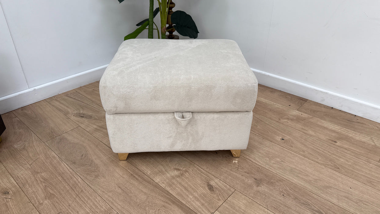 Sofology Luella Fabric Small Storage Footstool in Soft Sherpa Natural