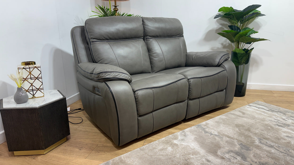 DFS New Vinson Fabric Power Recliner Sofa in Graphite