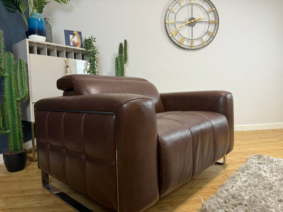 Marvella Loveseat Power Headrest Power Recliner Leather Chocolate (WA2)