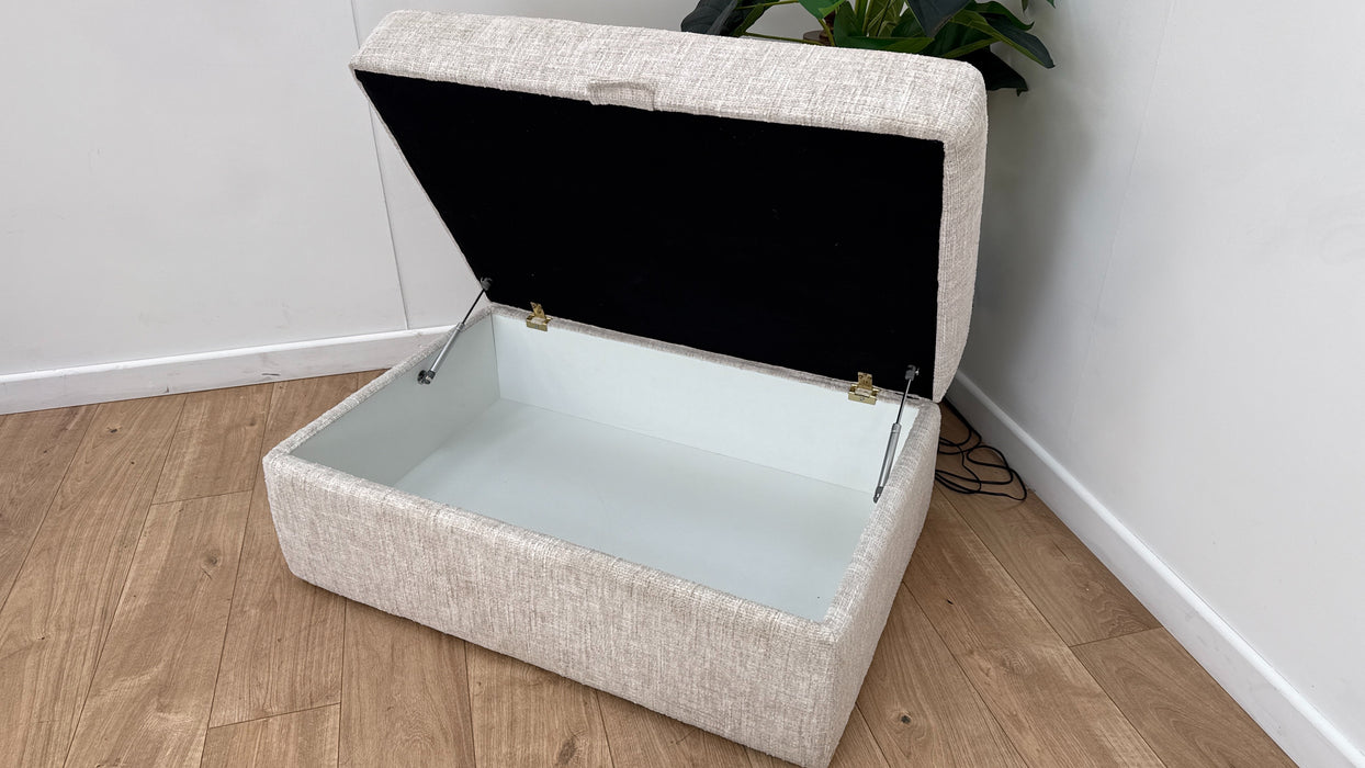 Sofology The Cove Footstool in Artisan Chenille Ecru All Over