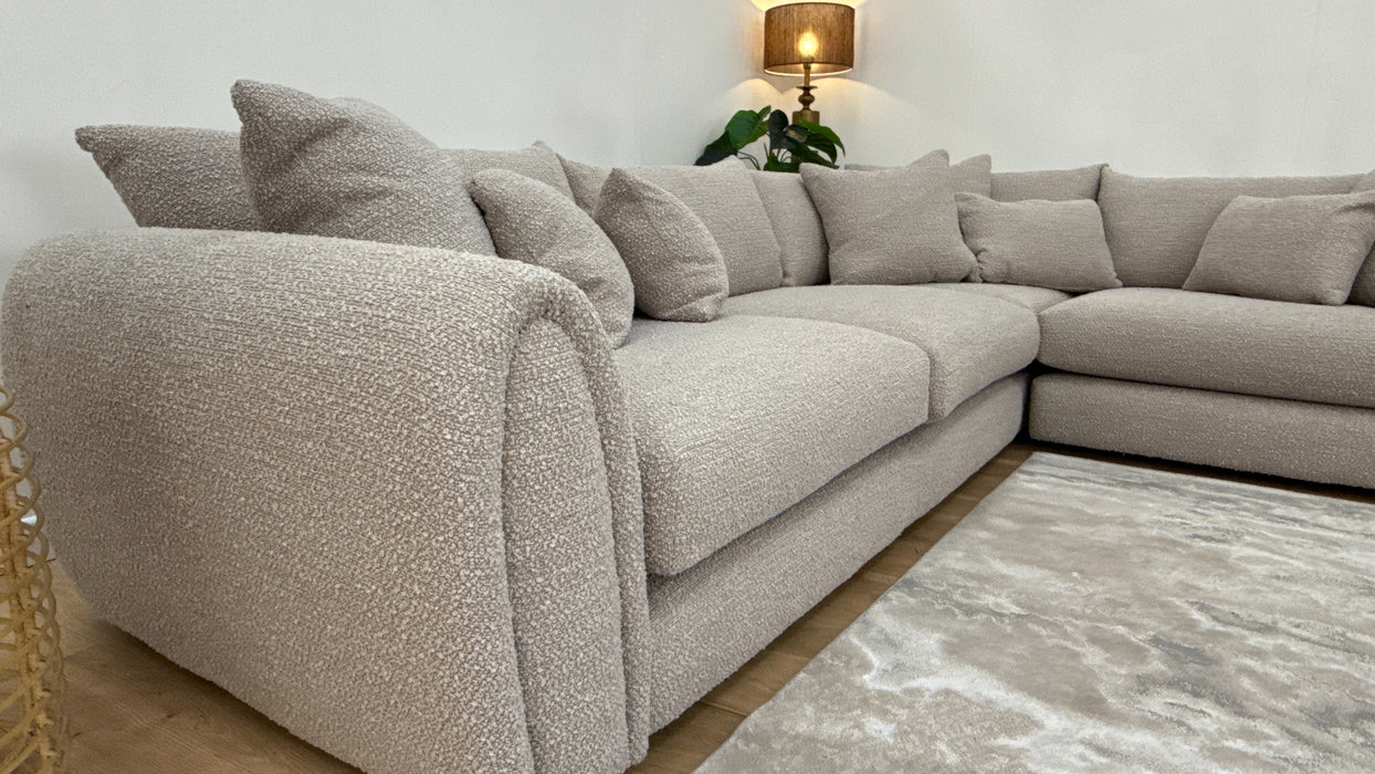 Sofology Marble Arch Fabric 3 Corner 1 in Chunky Boucle Plain Mink