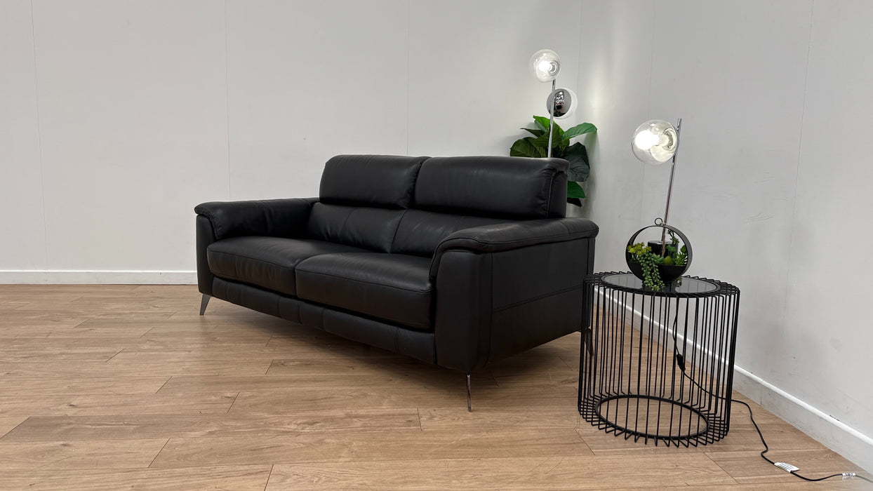 Sofology The Illinois Leather 3 Seater in Le Mans Black