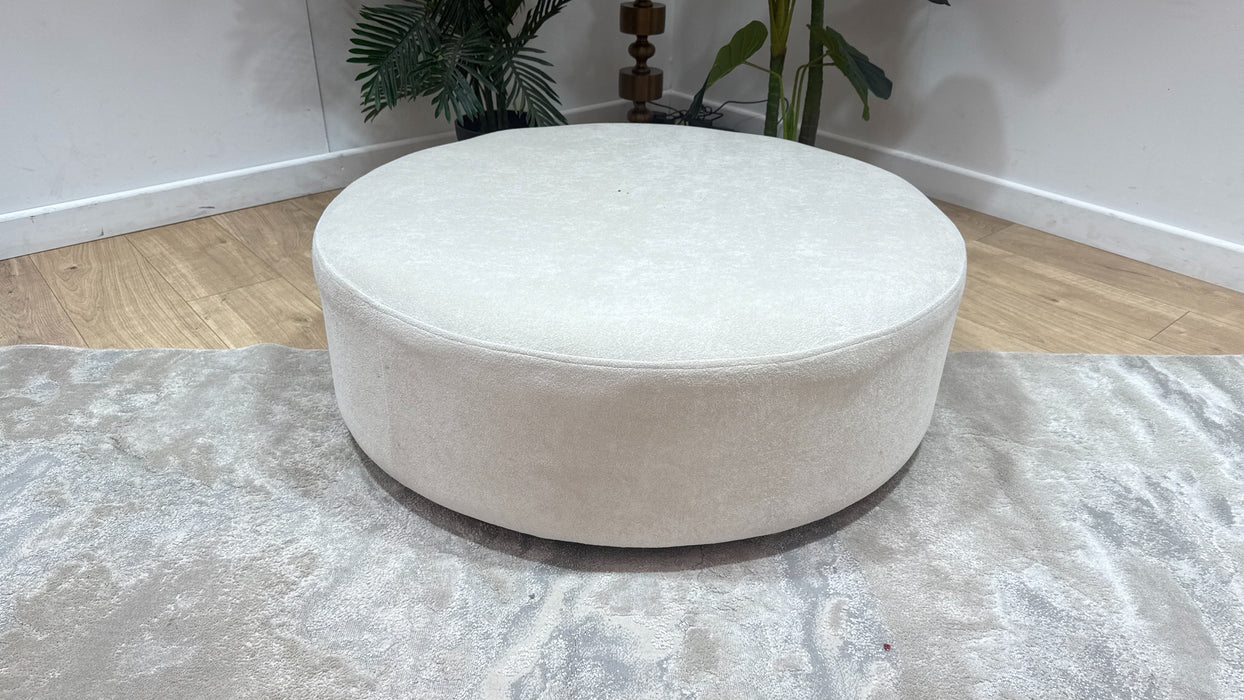 Sofology Ascot Fabric Designer Footstool in Soft Sherpa Natural